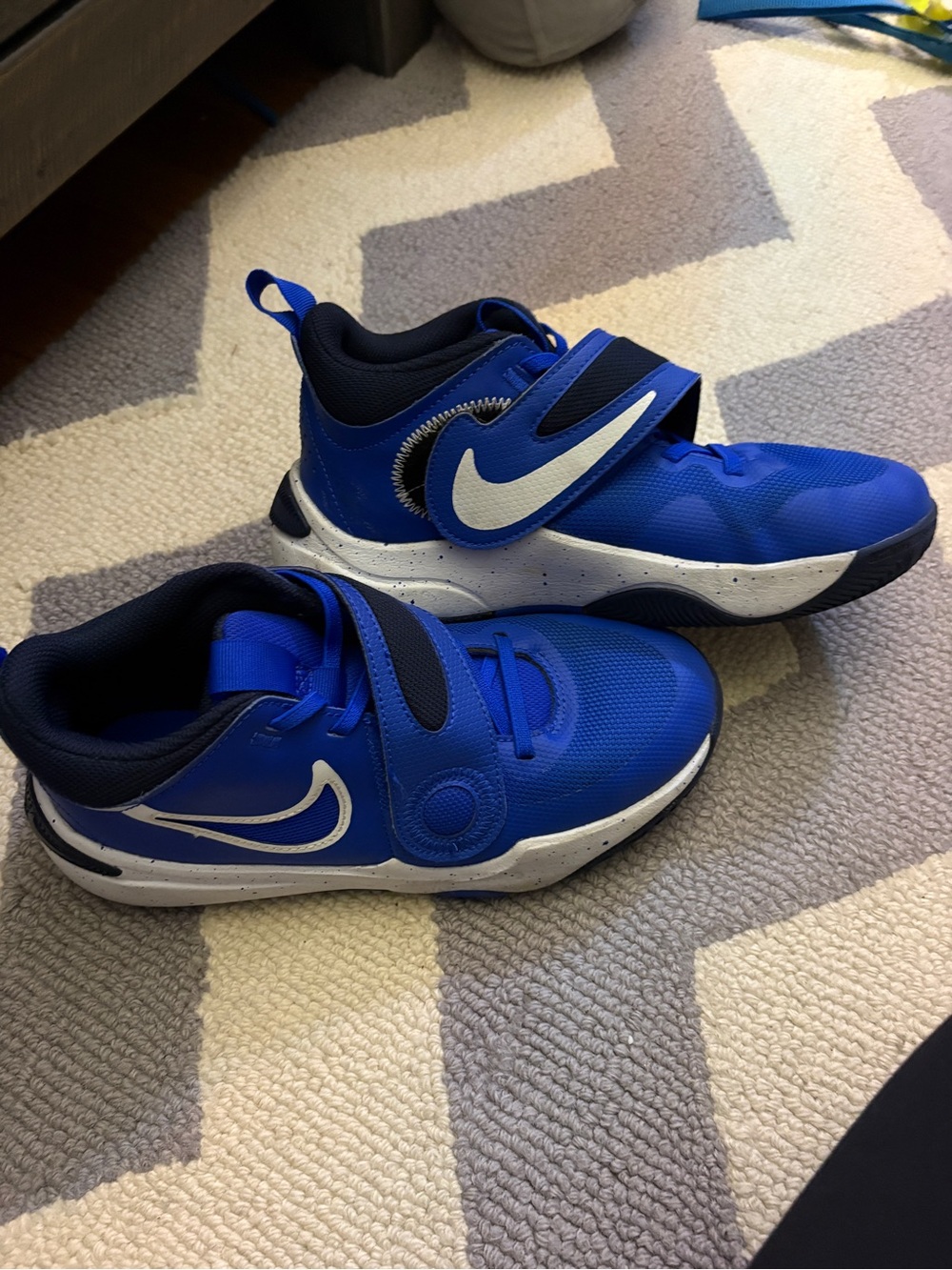 Nike Boys' Royal Blue and White Hook-and-Loop Sneakers